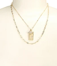 Anna & Ava Waterproof Delicate Celestial Double Strand Chain Necklace