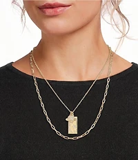 Anna & Ava Waterproof Delicate Celestial Double Strand Chain Necklace