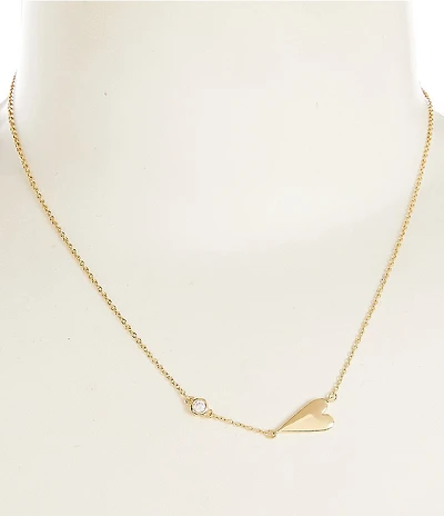 Anna & Ava Waterproof Delicate Heart Chain Necklace with Cubic Zirconia Stone