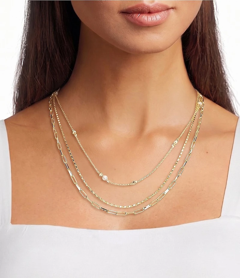 Anna & Ava Waterproof Delicate Pearls Short Multi Strand Necklace