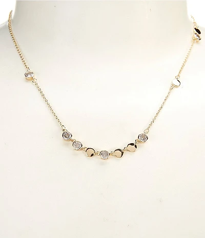Anna & Ava Waterproof Delicate Rhinestone and Disc Chain Necklace