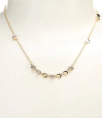 Anna & Ava Waterproof Delicate Rhinestone and Disc Chain Necklace