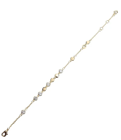 Anna & Ava Waterproof Delicate Rhinestone and Disc Line Bracelet