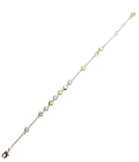 Anna & Ava Waterproof Delicate Rhinestone and Disc Line Bracelet
