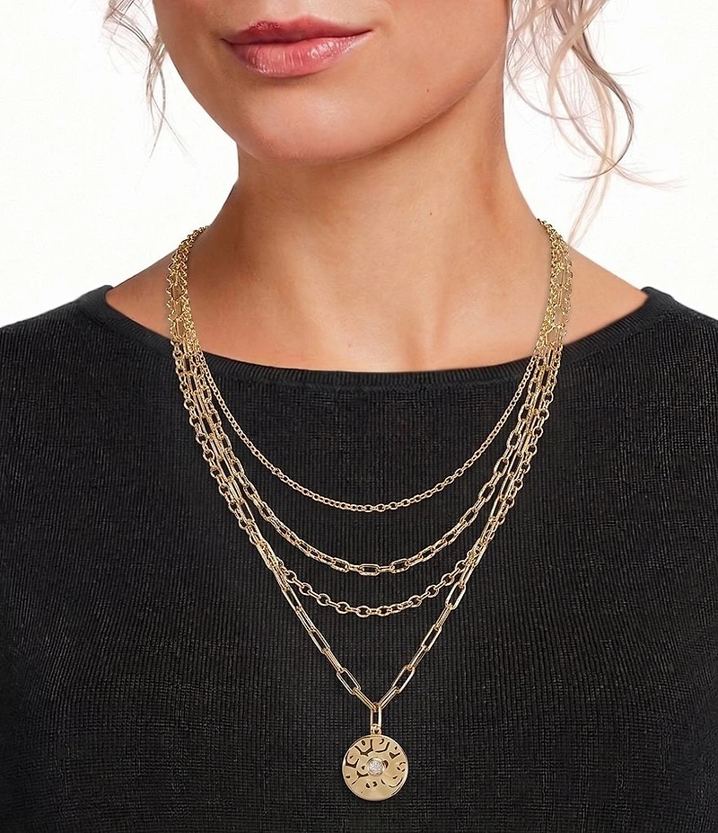 Anna & Ava Waterproof Delicate Short Multi Strand Pendant Necklace