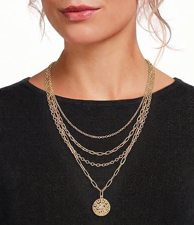 Anna & Ava Waterproof Delicate Short Multi Strand Pendant Necklace