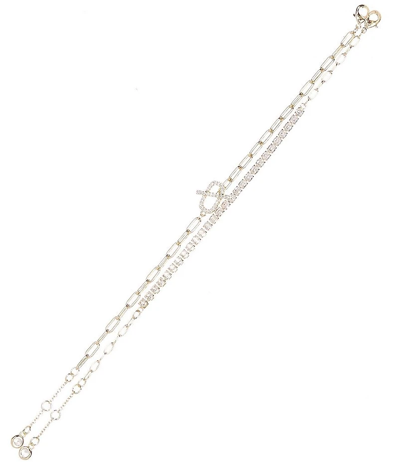 Anna & Ava Waterproof Chain Link and CZ Stones Line Bracelet Set