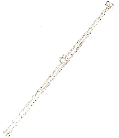 Anna & Ava Waterproof Chain Link and CZ Stones Line Bracelet Set