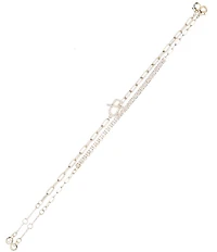 Anna & Ava Waterproof Chain Link and CZ Stones Line Bracelet Set