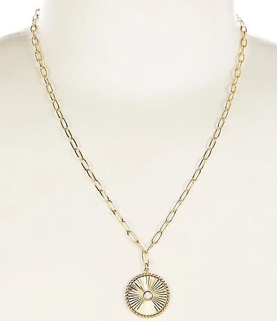 Anna & Ava Waterproof Link Disc Short Pendant Necklace