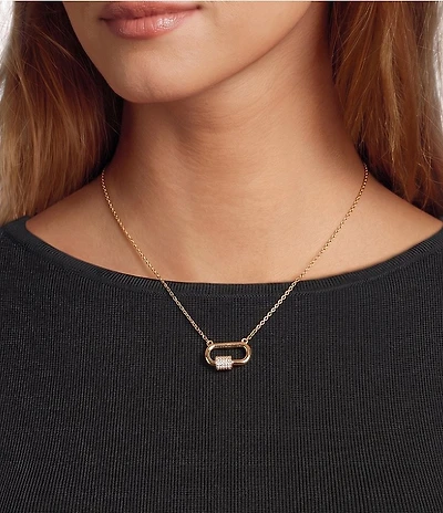 Anna & Ava Waterproof Pave Link Short Pendant Necklace