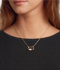 Anna & Ava Waterproof Pave Link Short Pendant Necklace
