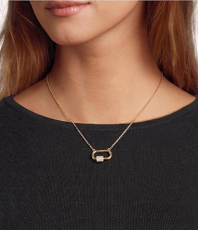 Anna & Ava Waterproof Pave Link Short Pendant Necklace