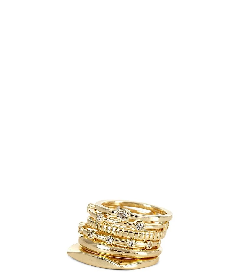 Anna & Ava Waterproof Pave Stacked Ring Set