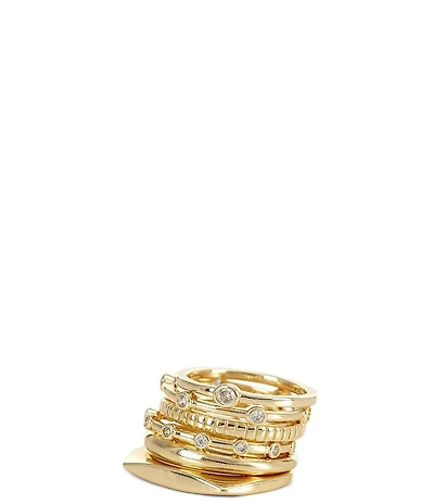Anna & Ava Waterproof Pave Stacked Ring Set