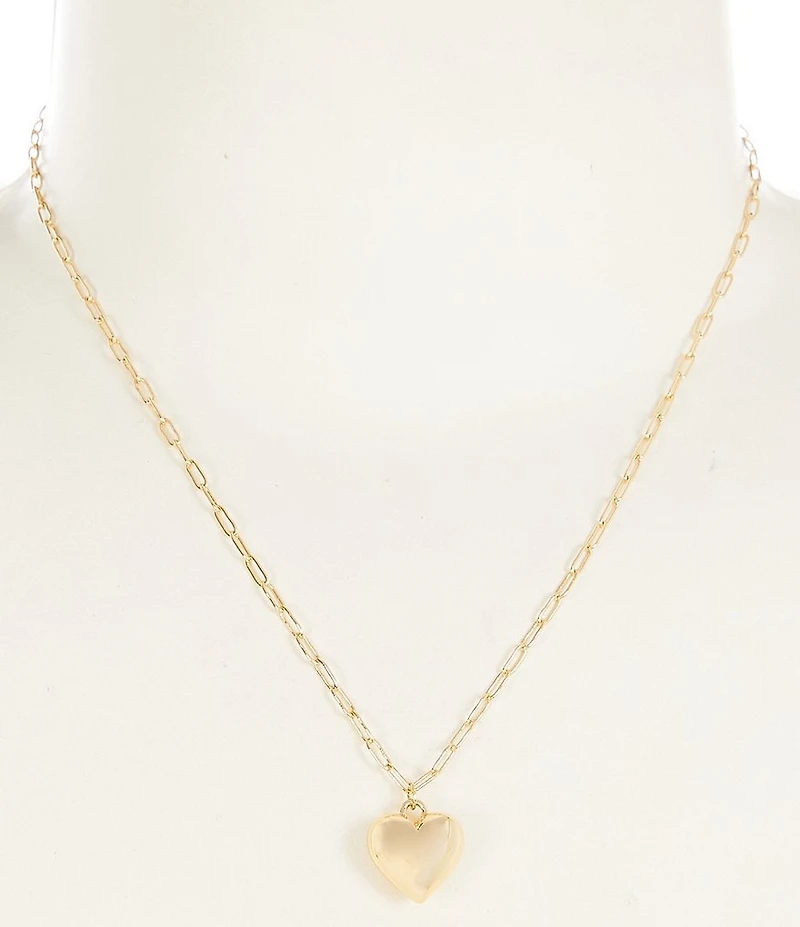 Anna & Ava Waterproof Puffy Heart Short Pendant Necklace