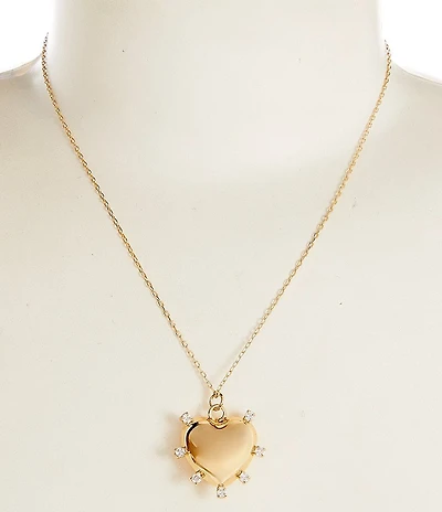 Anna & Ava Waterproof Puffy Heart Short Statement Pendant Necklace