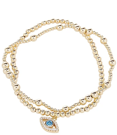 Anna & Ava Waterproof Stretch Beaded Eye Bracelet Set