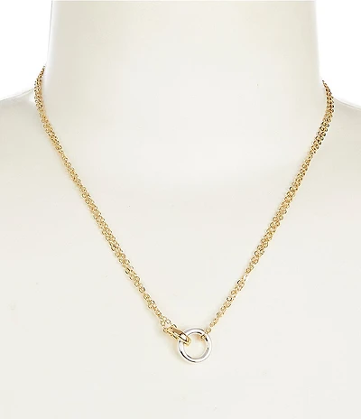 Anna & Ava Waterproof Two Tone Interlocking Rings Short Pendant Necklace