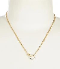 Anna & Ava Waterproof Two Tone Interlocking Rings Short Pendant Necklace