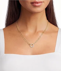 Anna & Ava Waterproof Two Tone Interlocking Rings Short Pendant Necklace