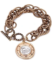 Anna & Ava Western Coin Pendant Link Cuff Bracelet