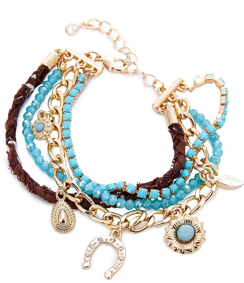 Anna & Ava Western Mixed Media Charm Adjustable Bracelet