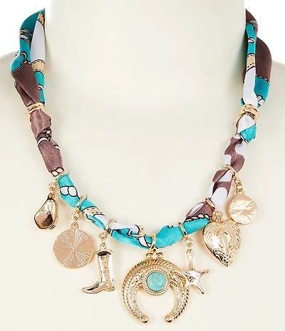 Anna & Ava Western Scarf Charm Collar Necklace