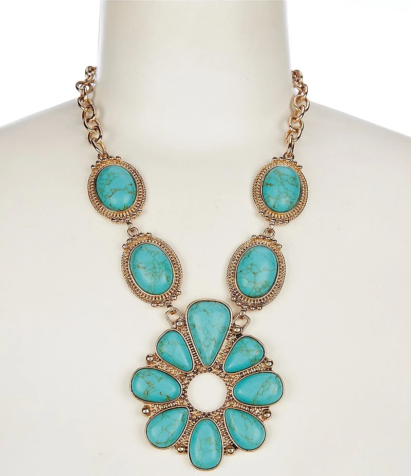 Anna & Ava Western Turquoise Burst Statement Necklace