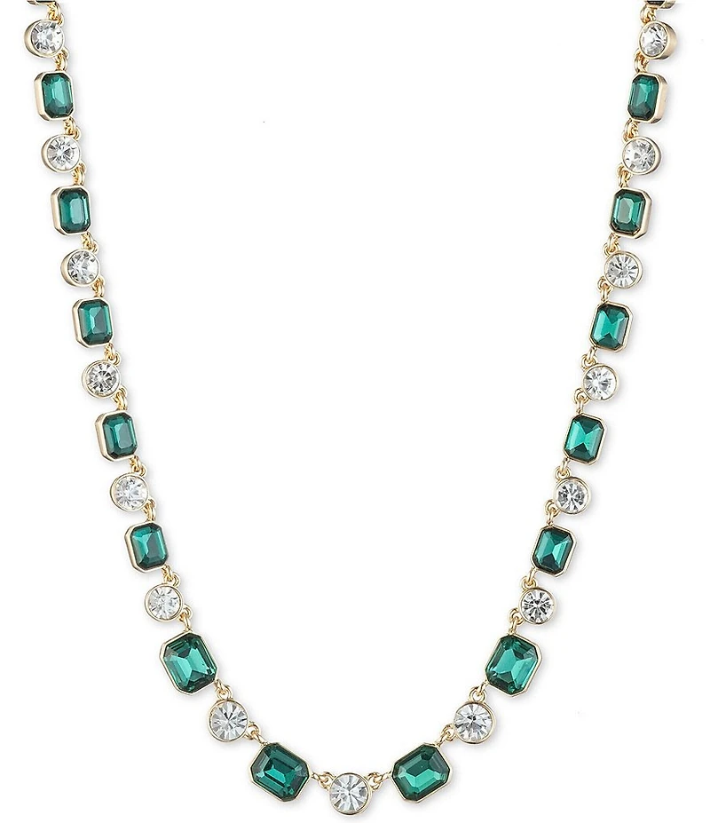 Anne Klein Bright Emerald Crystal Collar Necklace