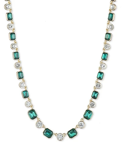 Anne Klein Bright Emerald Crystal Collar Necklace