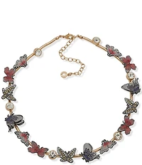 Anne Klein Butterfly & Bezel Stone Collar Necklace