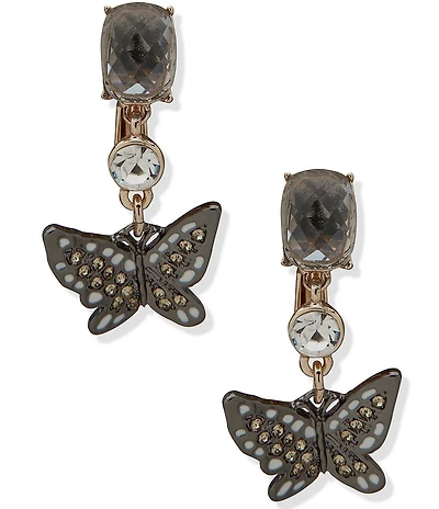 Anne Klein Butterfly Clip Drop Earrings