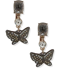 Anne Klein Butterfly Clip Drop Earrings