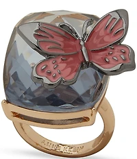 Anne Klein Butterfly On Stone Statement Ring