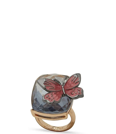 Anne Klein Butterfly On Stone Statement Ring