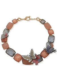 Anne Klein Butterfly Stone Drama Collar Necklace