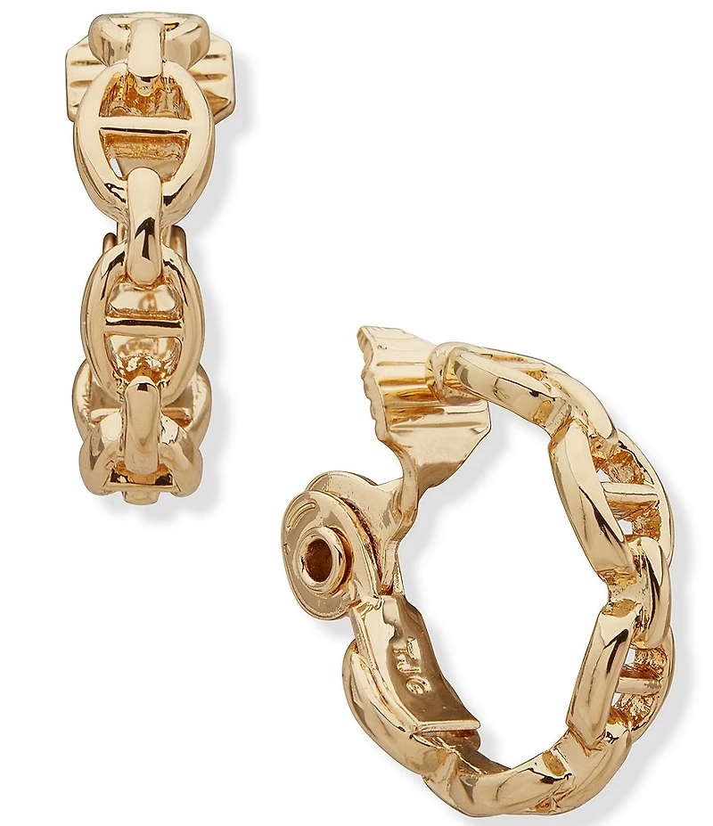 Anne Klein Chain Link Hoop Clip-On Earrings