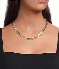 Anne Klein Flat Gold Chain Collar Necklace