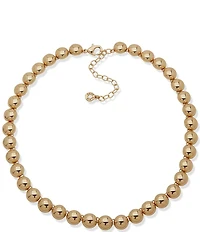 Anne Klein Gold Tone Beaded Half Dome Collar Necklace