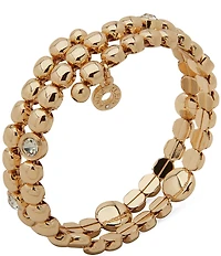 Anne Klein Gold Tone Bezel Stone Crystal Star Coil Bracelet