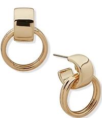 Anne Klein Gold Tone Doorknocker Orbital Earrings