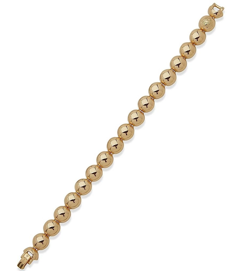 Anne Klein Gold Tone Half Dome Line Bracelet