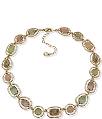 Anne Klein Gold Tone Multiface Stone Collar Necklace