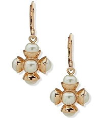 Anne Klein Gold Tone Pearl Drop Earrings