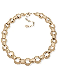 Anne Klein Gold Tone Puffed Dome Linked Collar Necklace