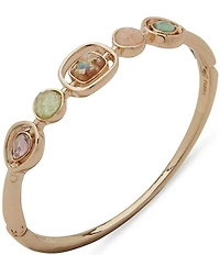 Anne Klein Gold Tone Stone Hinge Bracelet