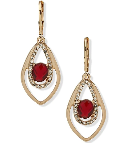 Anne Klein Gold Tone Stone Orbital Earrings