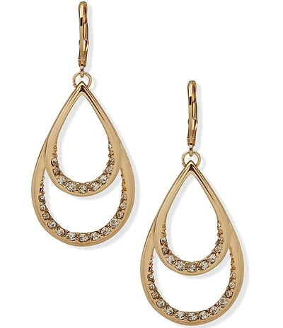 Anne Klein Gold Tone Teardrop Drop Earrings