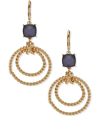 Anne Klein Gold Tone Twisted Rope Orbital Earrings